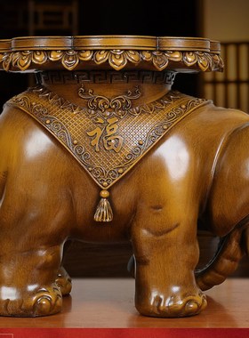 招财大象凳子入户客厅电视柜旁家居装饰进门换鞋落地摆件乔迁礼物
