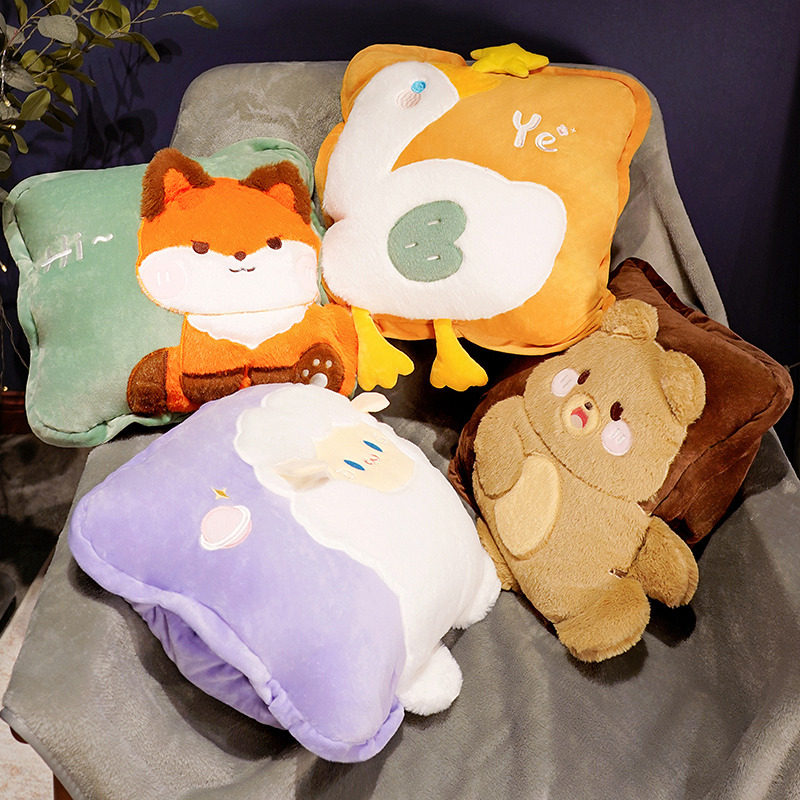 卡通被子抱枕两用二合一毛毯子汽车载办公室午睡珊瑚绒空调三合一,淘宝优惠券,粉丝福利购,淘宝优惠卷