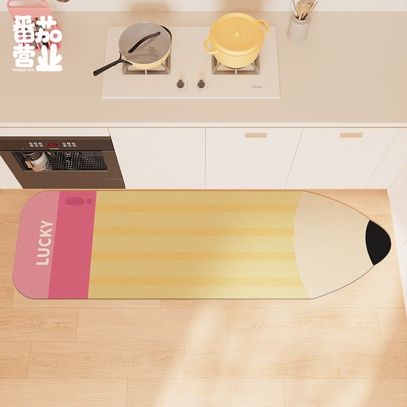 家用厨房地垫卡通创意吸水吸油防滑皮革脚垫免洗可擦地毯长条门垫,淘宝优惠券,粉丝福利购,淘宝优惠卷