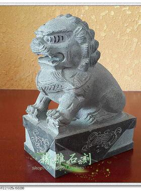 墓地陵园祭祀小狮子香炉花瓶石雕青石狮子镇宅石狮子小号摆件一对