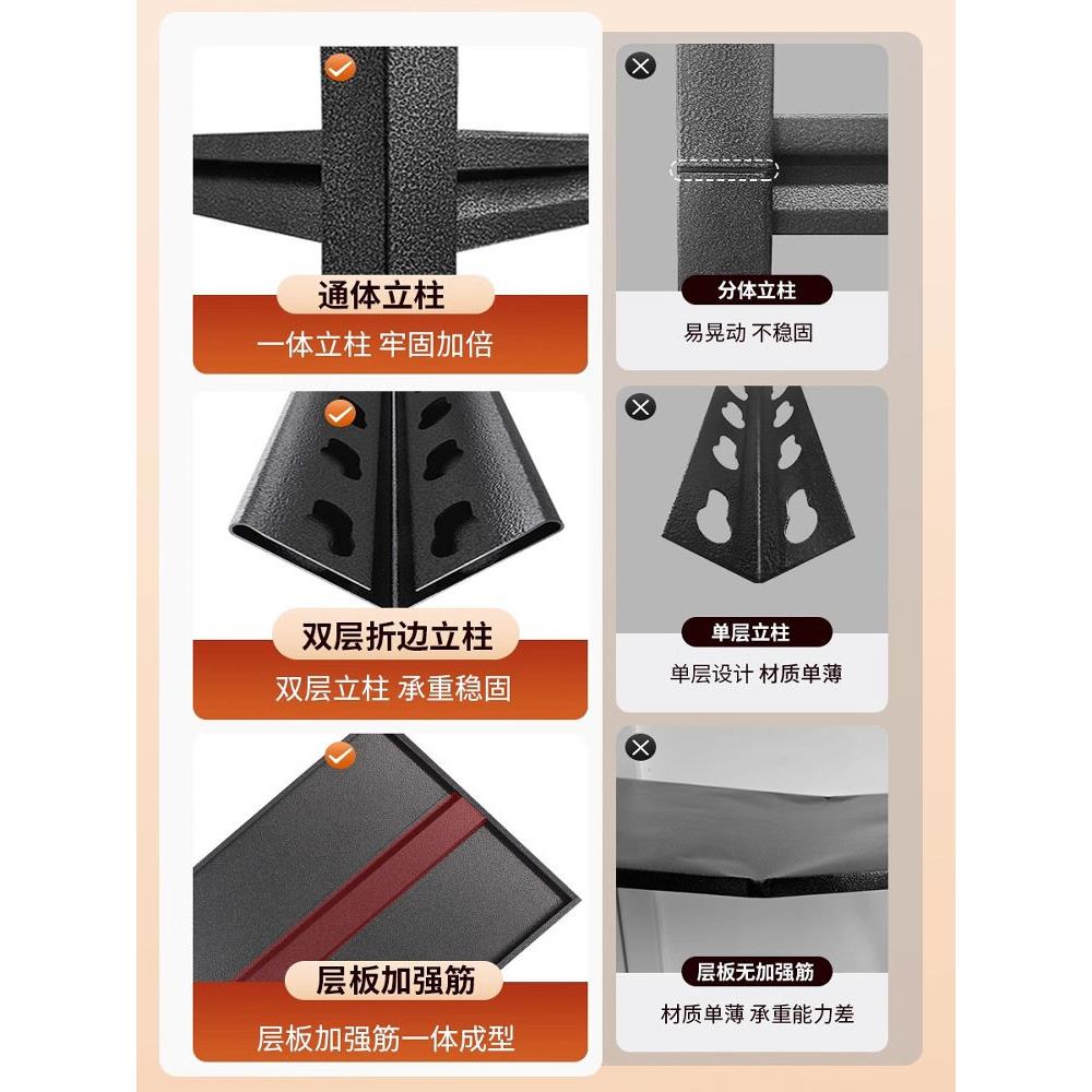 Household shelf storage rack multi-layer floor-to-ceiling balcony storage rack hole board bookshelf integrated wall storage iron shelf