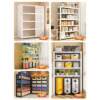 Household shelf storage rack multi-layer floor-to-ceiling balcony storage rack hole board bookshelf integrated wall storage iron shelf