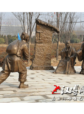 玻璃纤维仿铜人物雕塑二十四孝文化鹿乳奉亲铜雕城市风景区景观定