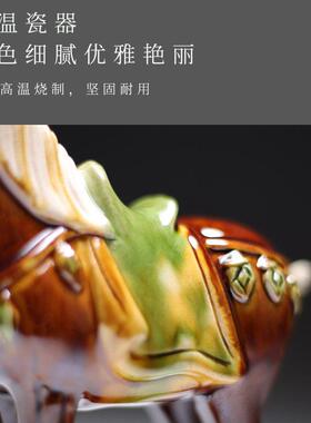 新款六骏马唐三彩马摆件桌面装饰品手工上釉工艺品唐三彩马年礼品