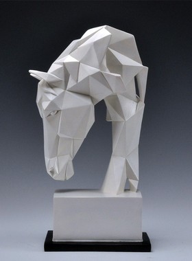 几何体美术素描静物绘画拍摄影陈列切面几何马头像摆件家居工艺品