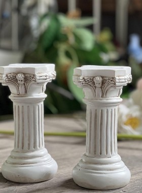 欧式复古罗马柱摆件古董风家居客厅酒柜橱窗桌面装饰工艺品