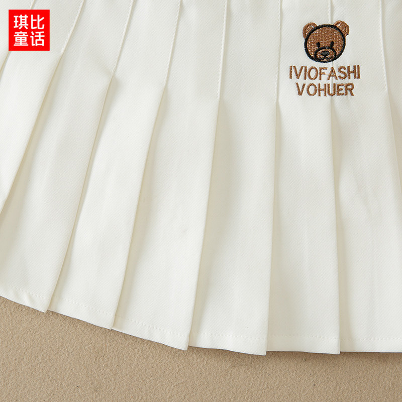 女童半身裙百褶裙夏季新款儿童夏装短裙女孩中大童白色学院风裙子,淘宝优惠券,粉丝福利购,淘宝优惠卷