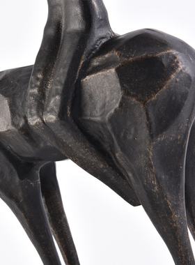 新中式样板房家居装饰摆件小型禅意人物雕塑骑马摆设客厅软装饰品