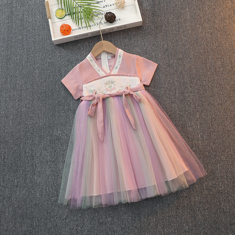 儿童汉服演出服男女童幼儿园园服小学生古装短袖中国风六一表演服,淘宝优惠券,粉丝福利购,淘宝优惠卷