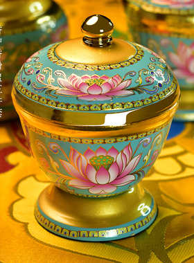 庄严品戒定真香套装寺庙装饰香熏炉合金戒定真香香粉盅装香粉罐