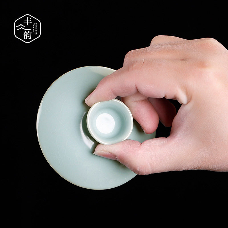 Tea set accessories, bowl and lid, sold separately with lid, Ru kiln Sancai bowl, teacup, single lid, ceramic size