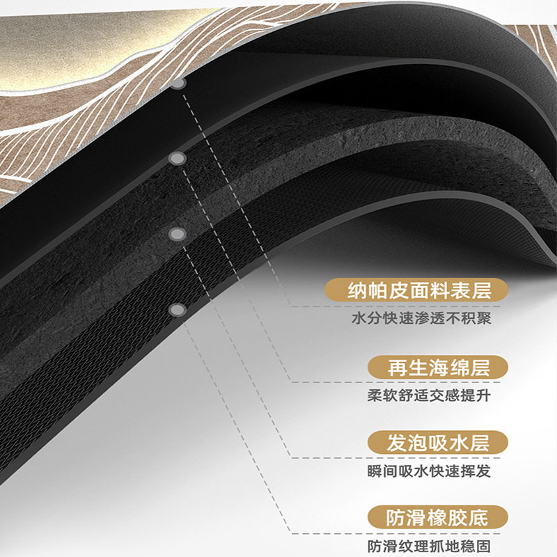 Kitchen floor mat diatom mud absorbent door door non-slip oil-absorbent and stain-resistant foot mat water-absorbent household no-wash wipeable carpet
