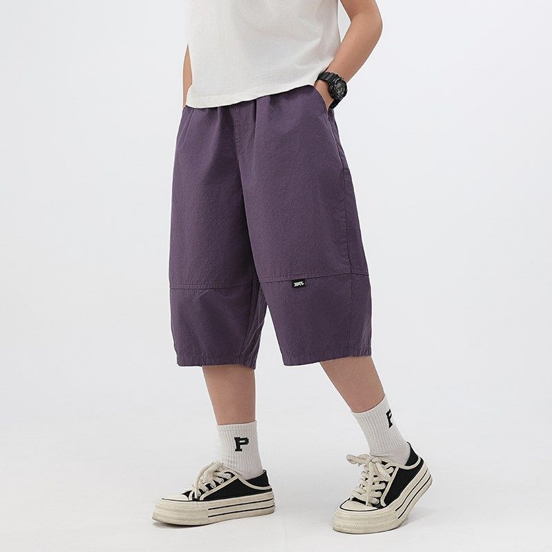 胖女童七分裤儿童夏装加肥加大码纯棉宽松中裤工装学生薄款短裤子,淘宝优惠券,粉丝福利购,淘宝优惠卷