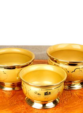 朴器 鎏金色款铜聚宝盆摆件