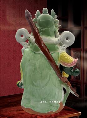 横刀关二爷 陶瓷神像武财神关公招财背刀财神爷佛像开业摆件