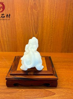 汉白玉貔貅招财进宝摆件客厅玄关办公室玉石装饰开业礼品