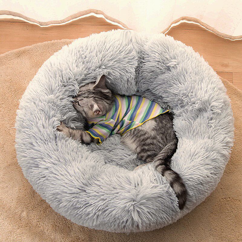 宠物窝圆形毛绒冬季保暖深度睡眠狗狗猫咪窝网红秋冬款猫窝大狗窝,淘宝优惠券,粉丝福利购,淘宝优惠卷