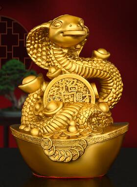 黄铜财牛摆件金钱元宝牛吉祥物牛气冲天抬头牛家居装饰铜生肖牛