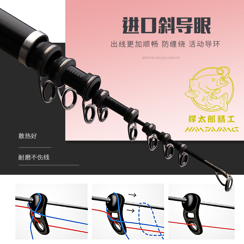 博浪矶竿3号5号超轻超硬手海两用碳素进口4.5.米长节手竿钓杆矶钓,淘宝优惠券,粉丝福利购,淘宝优惠卷