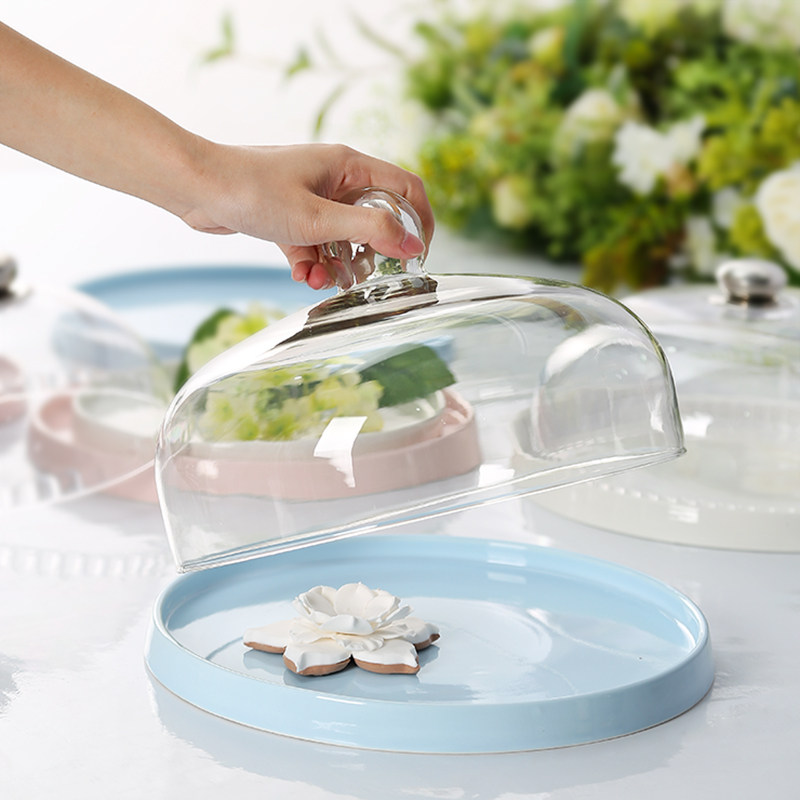 试吃盘甜品盘带盖玻璃蛋糕罩蛋糕台展示托盘欧式茶点盘陶瓷水果盘,淘宝优惠券,粉丝福利购,淘宝优惠卷