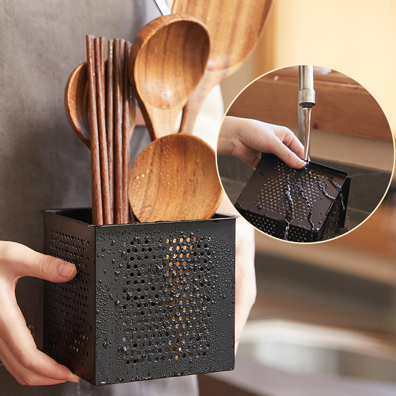 Solid wood knife holder storage rack chopstick tube chopstick cage integrated home kitchen knife holder knife storage rack countertop kitchen knife holder