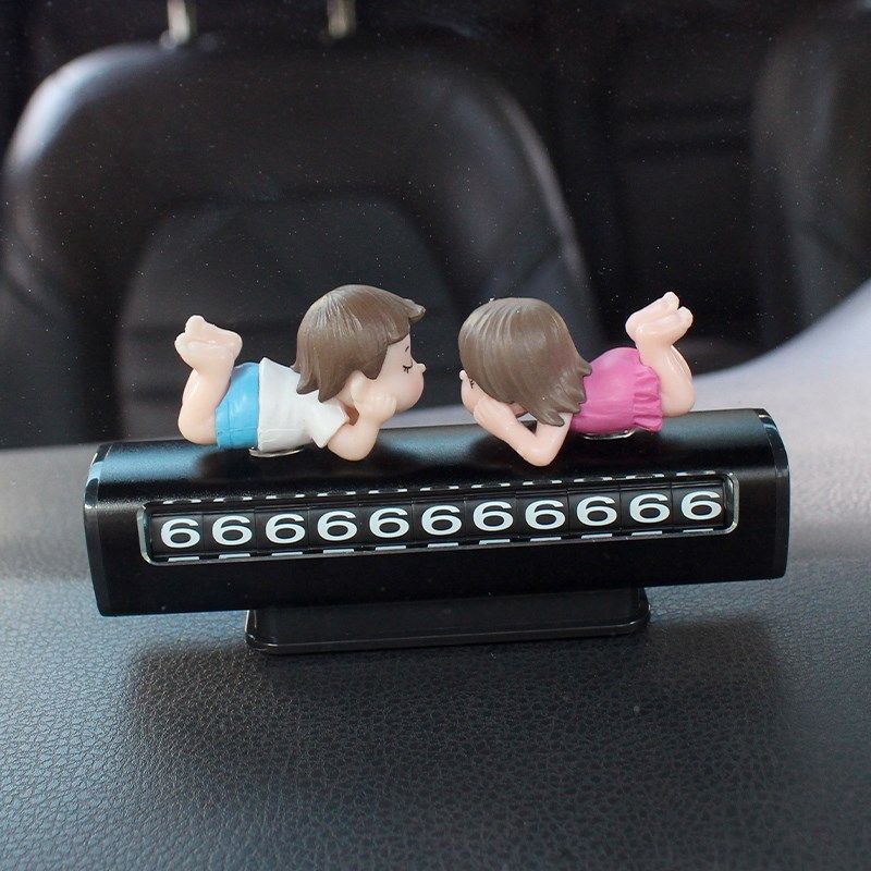 可爱卡通汽车停车号码牌临时停靠挪车电话牌滚轮式车载移车摆件女,淘宝优惠券,粉丝福利购,淘宝优惠卷