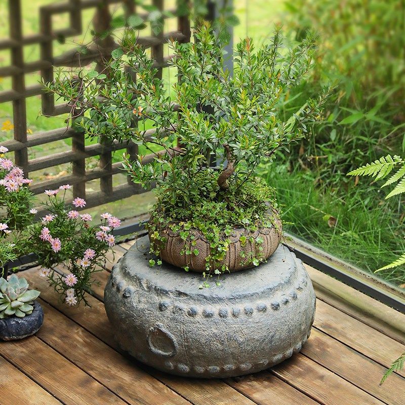 陋石坊庭院仿石墩子底座花园造景布置中式园林仿古做旧装饰摆件,淘宝优惠券,粉丝福利购,淘宝优惠卷