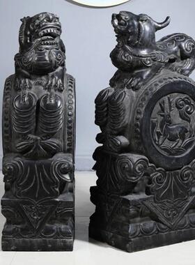 门墩抱鼓青石仿古大象麒麟一对石雕貔貅福鱼家庭镇宅门口摆件石墩