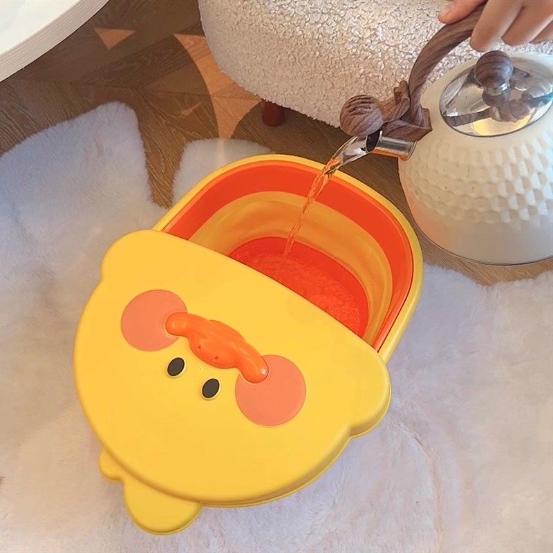 宿舍卡通可折叠泡脚桶便携塑料伸缩卡通洗脚盆家用按摩养生足浴盆,淘宝优惠券,粉丝福利购,淘宝优惠卷