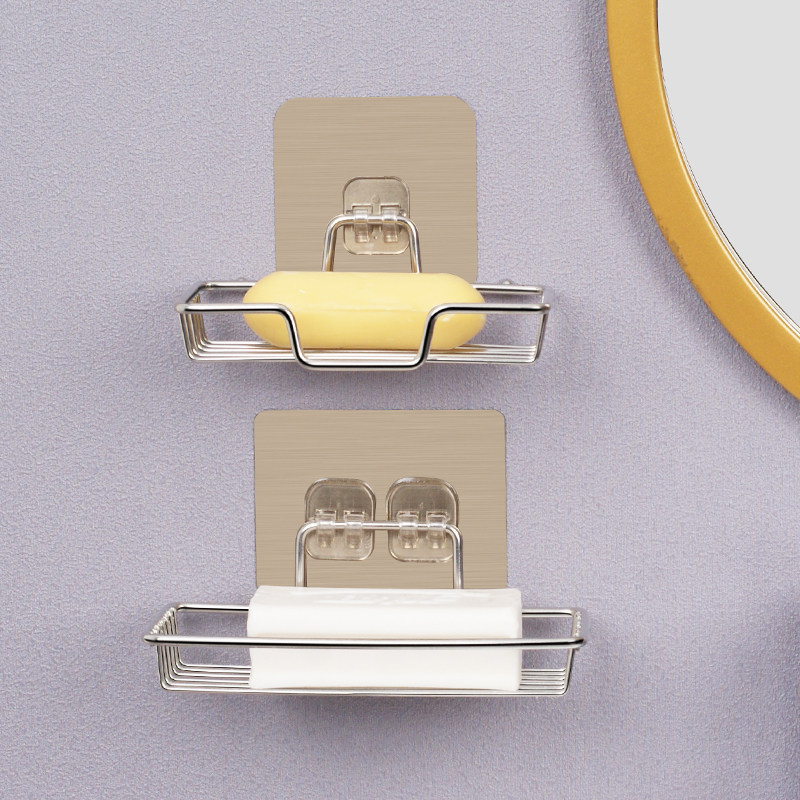 不锈钢肥皂盒壁挂式沥水免打孔浴室洗衣香皂盒置物架大号托盘家用,淘宝优惠券,粉丝福利购,淘宝优惠卷