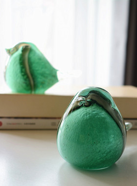 创意纸镇书桌动物小摆件实用装饰摆设女生可爱玻璃小鸟琉璃装饰品