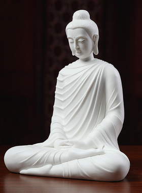 戴玉堂德化白瓷佛像阿弥陀佛摆件如来供奉家用释迦牟尼佛如来佛祖