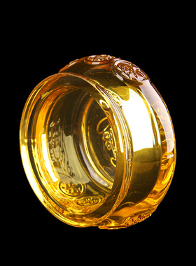 黄色聚宝盆摆件黄水晶琉璃元宝客厅办公室开业礼品家居供奉