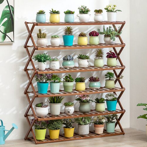 木马人花架子置物室内非实木多层阳台布置落地式客厅多肉铁艺绿萝 - 图0