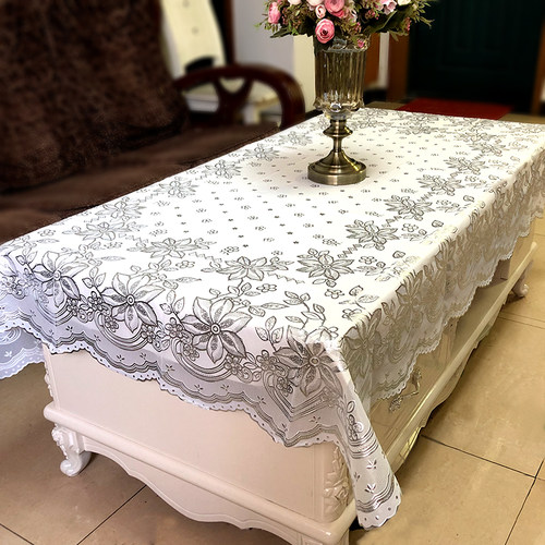 大茶几盖布欧式长方形茶几桌布防水防烫防油免洗餐桌PVC台布塑料 - 图0
