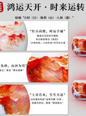景德镇陶瓷鸿运当头聚宝盆摆件客厅玄关中式招财聚财开业瓷器礼物
