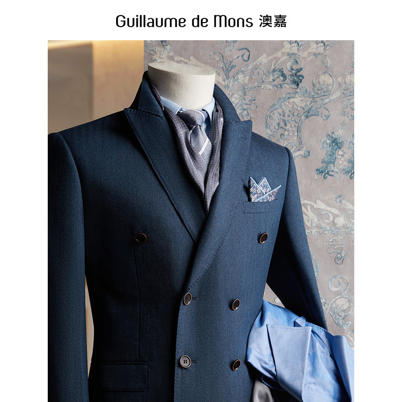 【澳嘉】羊毛西装男套装高定双排扣商务正装新郎结婚礼服男士西服,淘宝优惠券,粉丝福利购,淘宝优惠卷