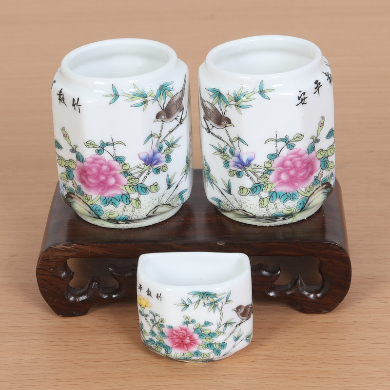 包邮鸟碗八哥鹩哥鸟食杯陶瓷画眉鸟食罐八角杯水缸盒槽鸟笼杯配件,淘宝优惠券,粉丝福利购,淘宝优惠卷