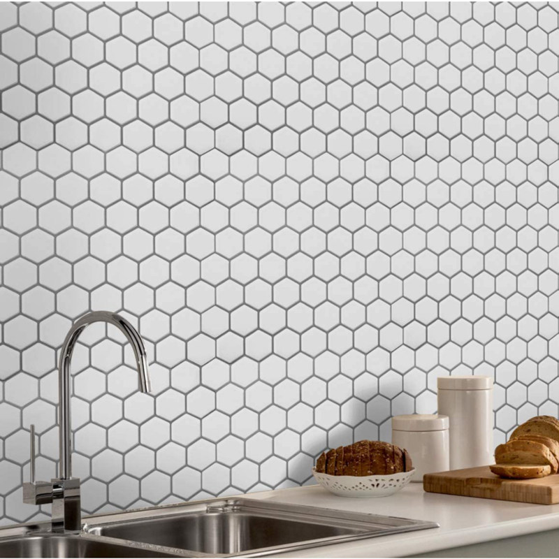 北欧六角形几何厨房防油耐高温贴纸卫生间防水自粘墙贴美化装饰,淘宝优惠券,粉丝福利购,淘宝优惠卷
