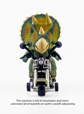 就一分钟!一个的欢乐!看看三角龙骑上心爱的小摩托惯性恐龙玩具