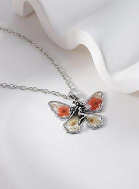 干枯蝴蝶复古小众设计感项链女高级装颈链新中式国风锁骨配饰送礼