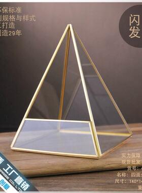 四金字塔中玻璃花房多肉植物面创意花盆苔藓 微景观永生花玻璃罩