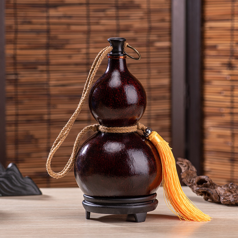 酒葫芦开口容器可装酒水天然客厅大漆仿古礼品送人摆件蜂蜡防渗,淘宝优惠券,粉丝福利购,淘宝优惠卷