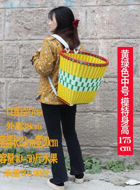 家用背篓买菜塑料藤编大人手工编织民族风农用背筐背篮子舞蹈背篼