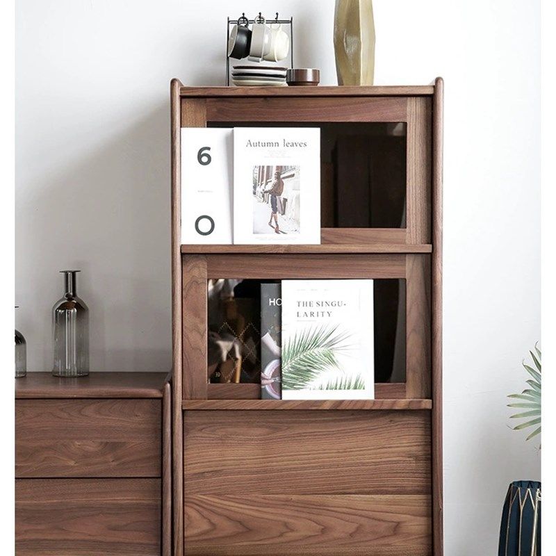 黑胡桃实木电视边柜沙发立柜北欧餐边柜客厅收纳柜厨房置物柜碗柜,淘宝优惠券,粉丝福利购,淘宝优惠卷