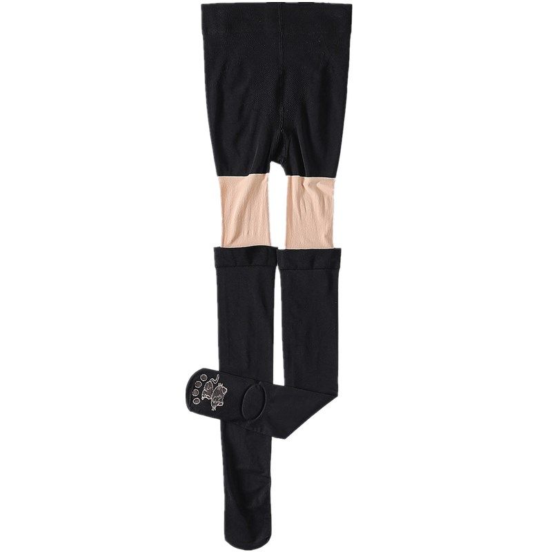 拼接丝袜女大码夏季薄款任意剪假大腿过膝jk黑色瘦腿二合一连裤袜,淘宝优惠券,粉丝福利购,淘宝优惠卷