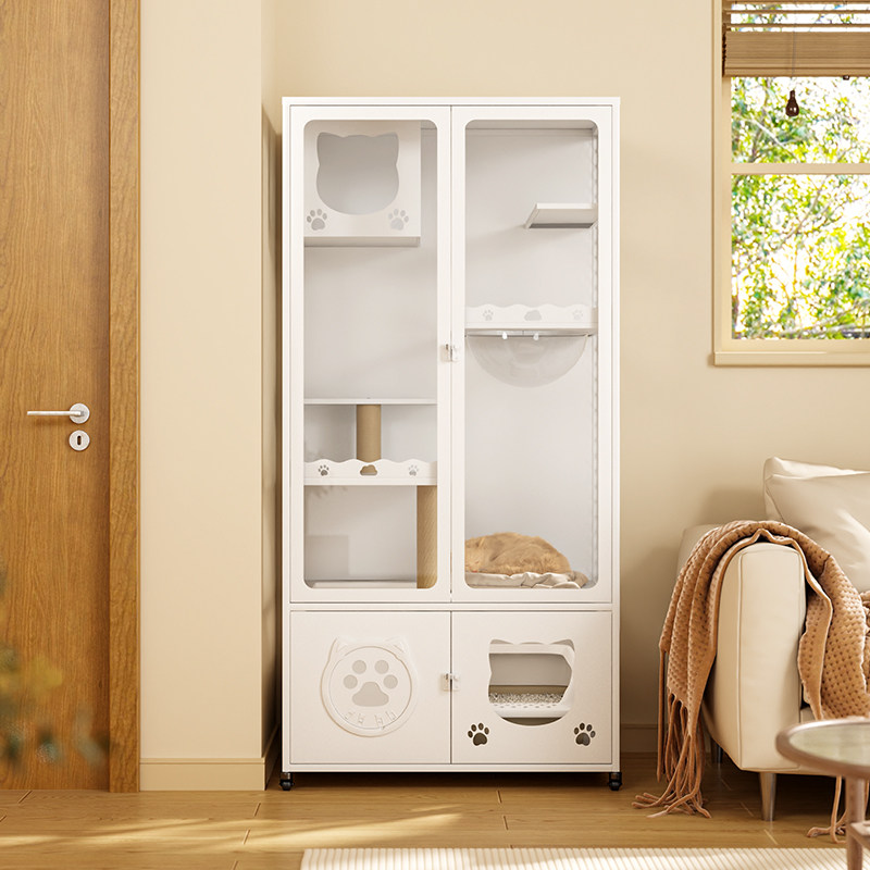 豪华猫别墅家用一体透气猫屋超大空间猫笼钢制防水猫柜猫房子猫窝,淘宝优惠券,粉丝福利购,淘宝优惠卷