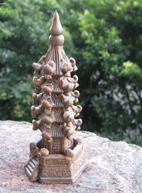 假山盆景流水配件陶瓷古色宝塔庭院装饰山水盆景摆设水族鱼缸摆件