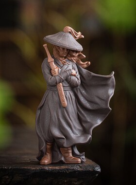 江湖故人古风侠客紫砂禅意人物摆件中式家居客厅博古架装饰品摆设