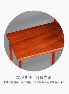新中国风实木博古架储物架红木客厅桌面茶壶展示柜茶几装饰